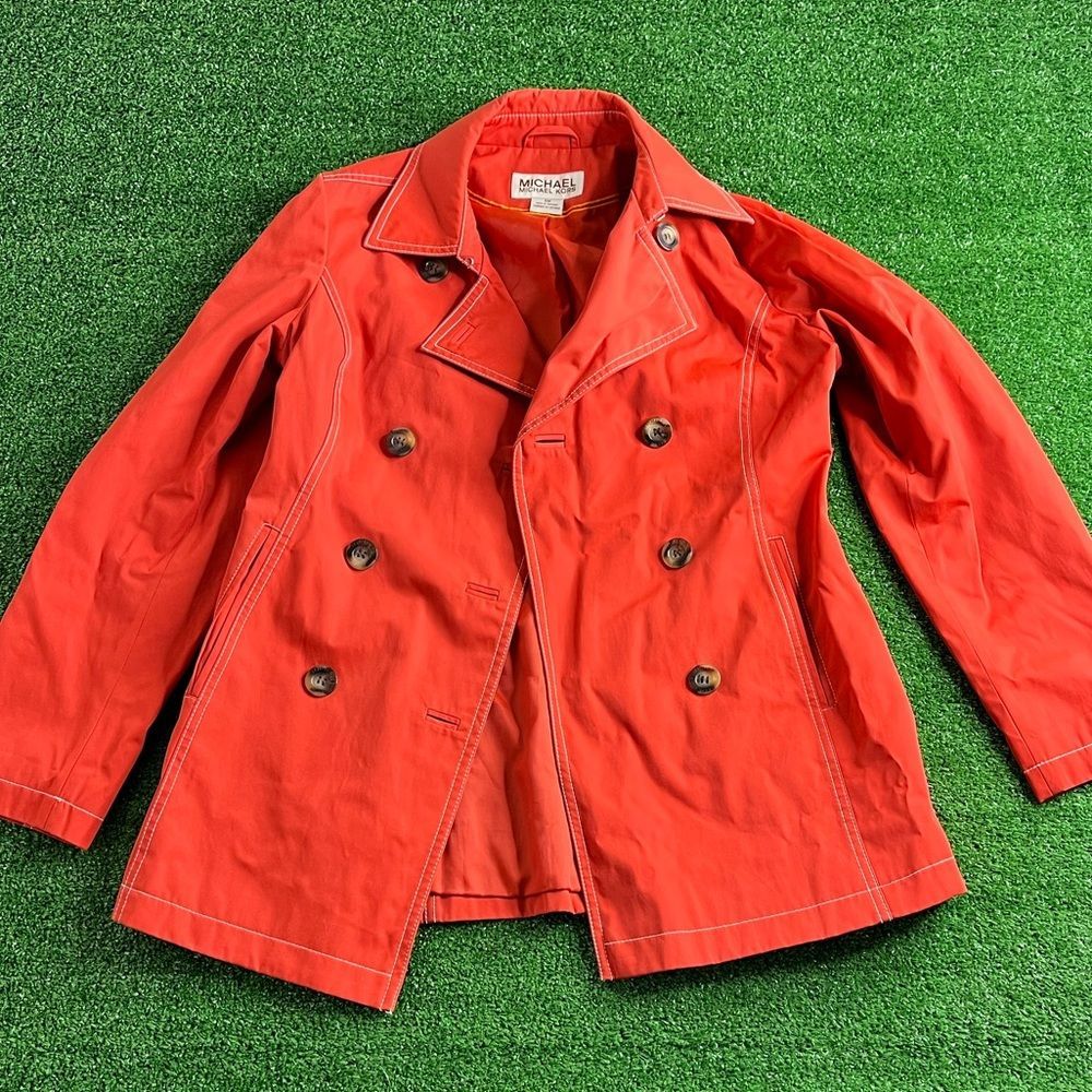 Michael Kors Deep Peach Buttoned Collared Jacket Wmns S Small